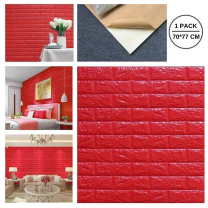 3D Brick Design Self-Adhesive Waterproof Foam Sheet 3D PE Foam Wallpaper